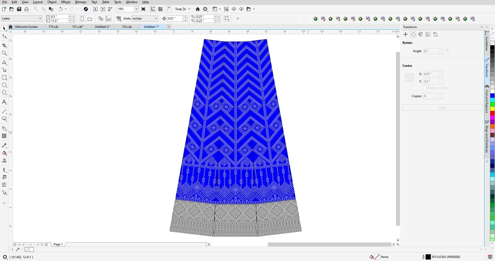 Laser design software mockup on computer screen