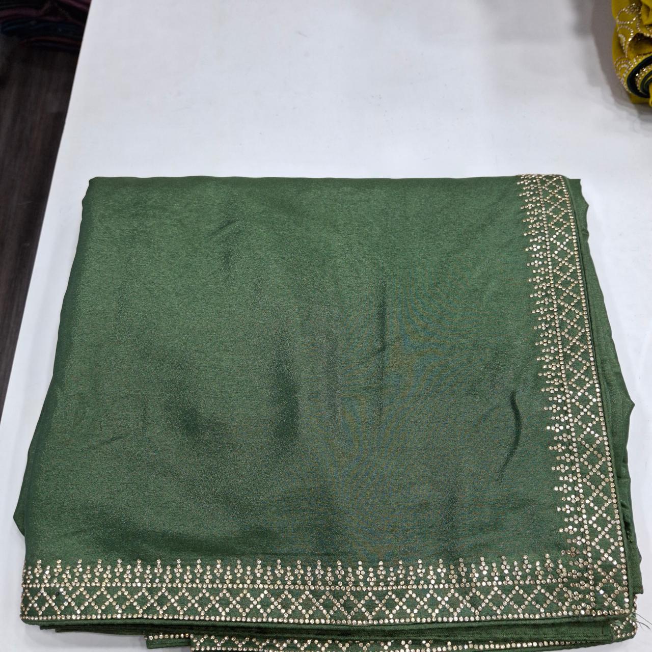 Designer saree with laser cut motifs